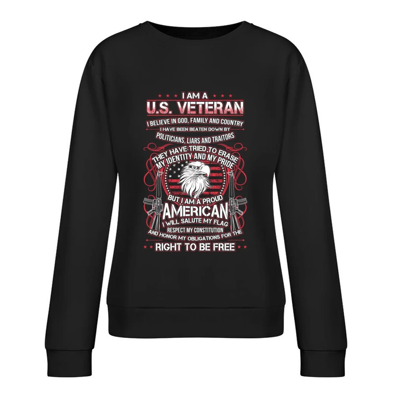 Fierté d'un vétéran américain Femme Sweat-shirt à enfiler