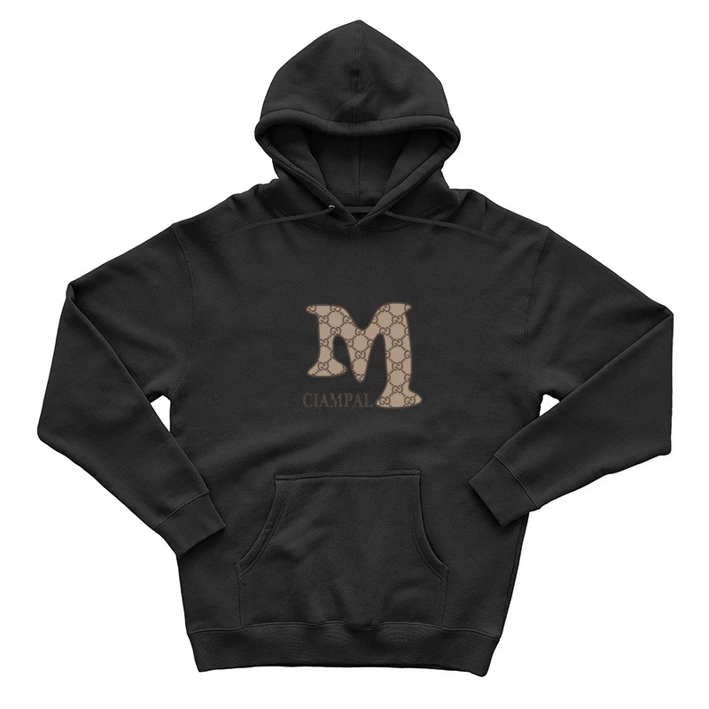 Design mit Muster und Buchstabe M Herren Pullover Hoodie
