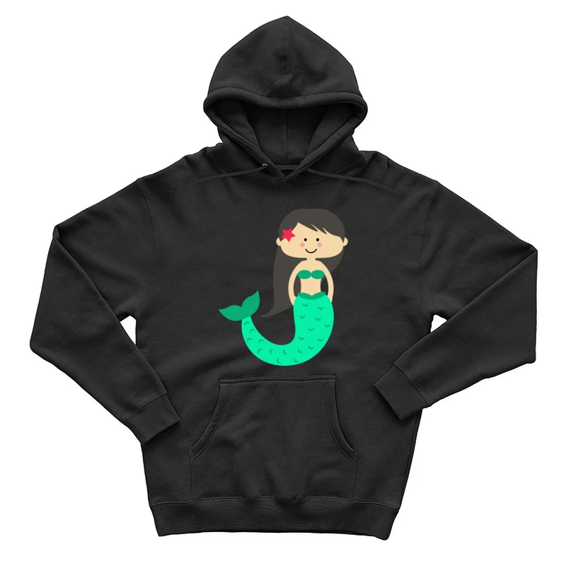 Illustration d'une petite sirène joyeuse Homme Sweat à capuche