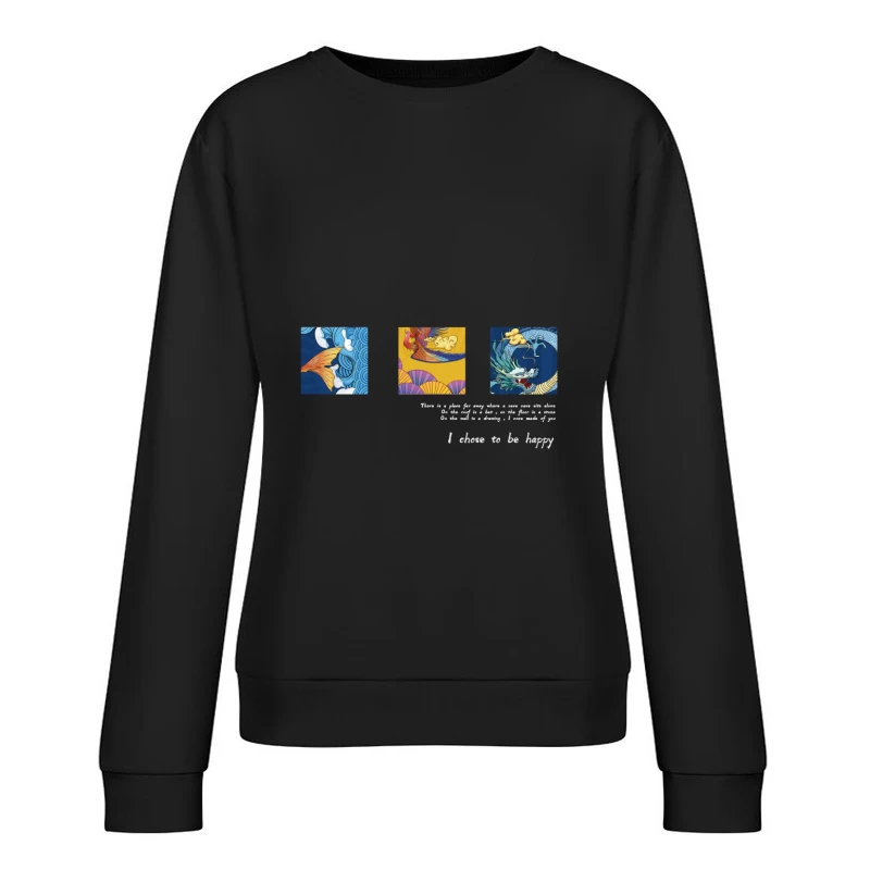 Drachen und Phönix Kunstmotiv Damen Pullover Sweatshirt
