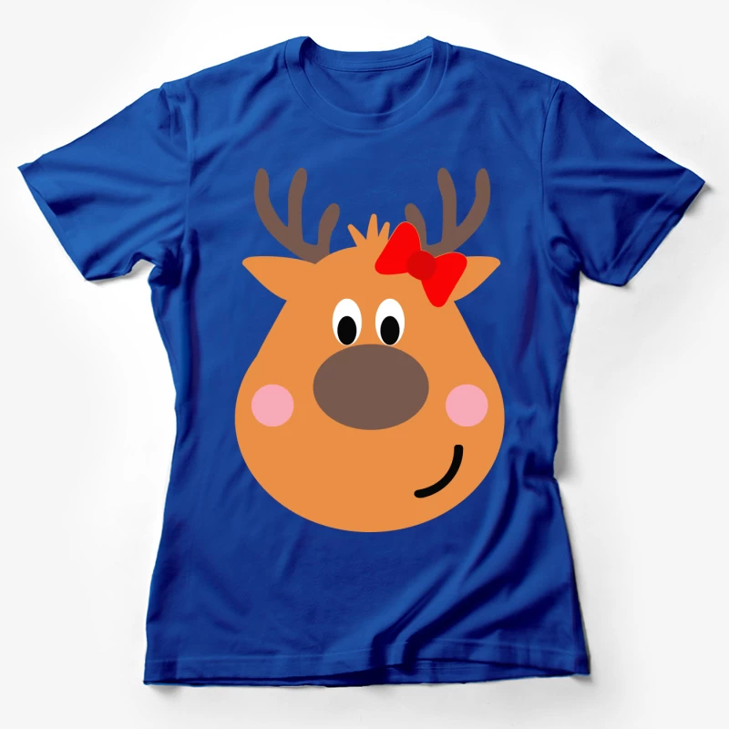 Renne mignon avec nœud rouge Femme T-Shirt