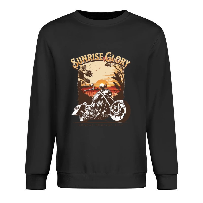 Balade en moto au lever du soleil Homme Sweat-shirt à enfiler