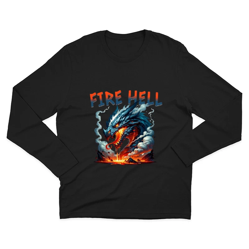 Fire Hell Dragon with Glowing Flames Male Long Sleeve T-Shirt