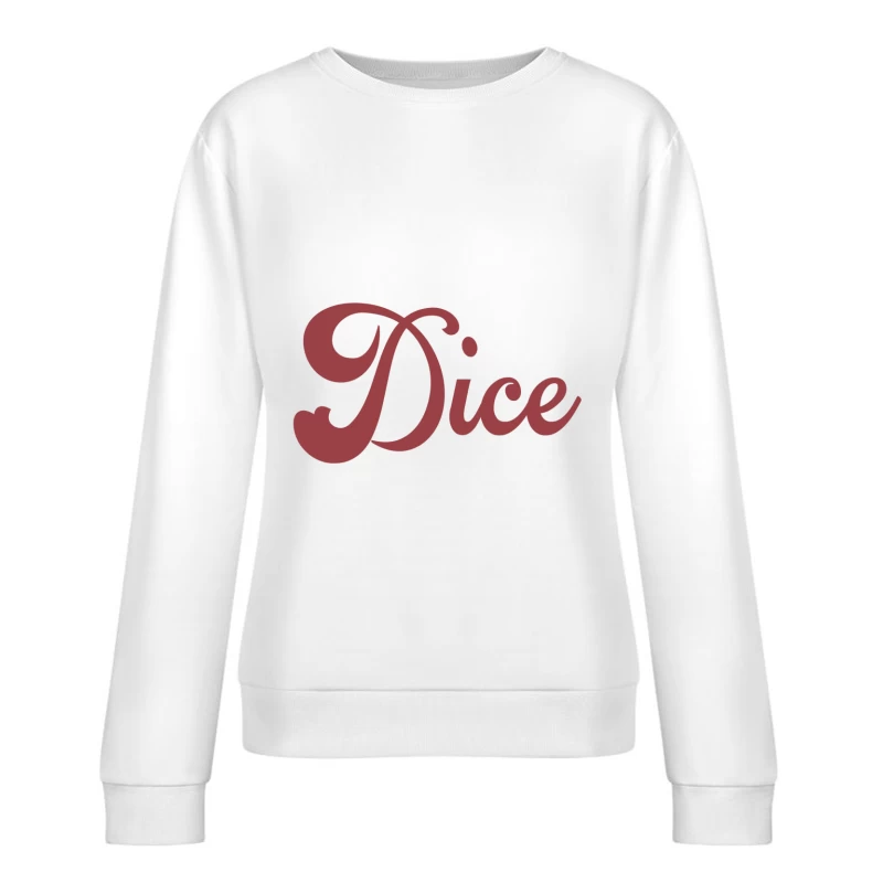 Rotes Skript mit stilisiertem Schriftzug Damen Pullover Sweatshirt