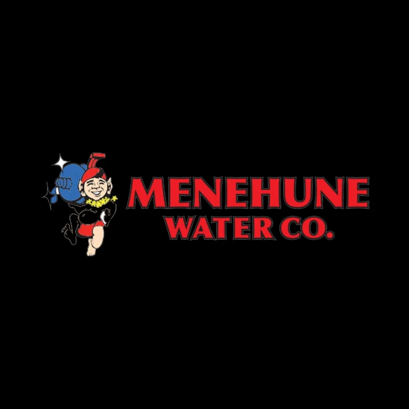 Vintage Menehune Water Company Logo with Cartoon Mascot Tapestry