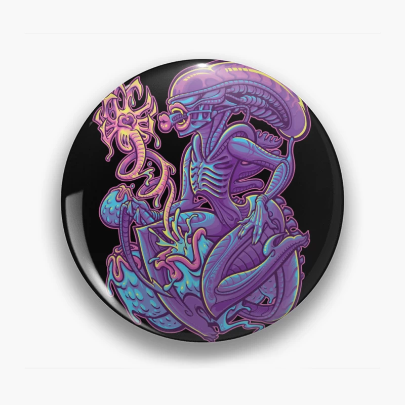 Colorful Surreal Alien Creature in Digital Art Pin