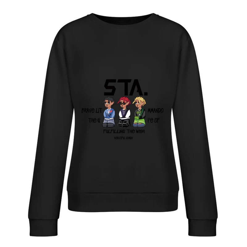 Coole animierte Figuren mit Sonnenbrillen Damen Pullover Sweatshirt