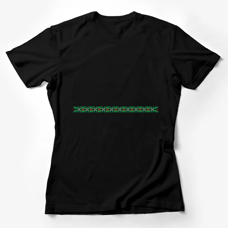 Motif géométrique coloré en rouge et vert Femme T-Shirt