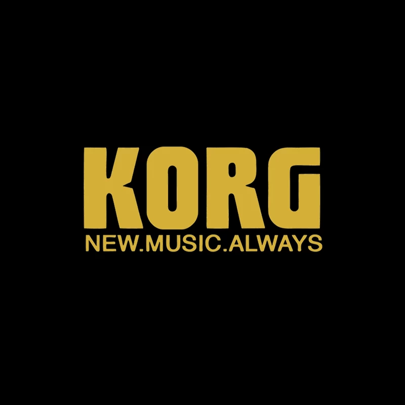 Korg Music Equipment Brand Logo in Yellow Coffee Mug