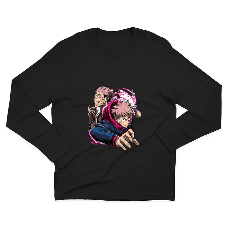 Anime-Kampf mit Charakter-Paar Herren Langarm T-Shirt