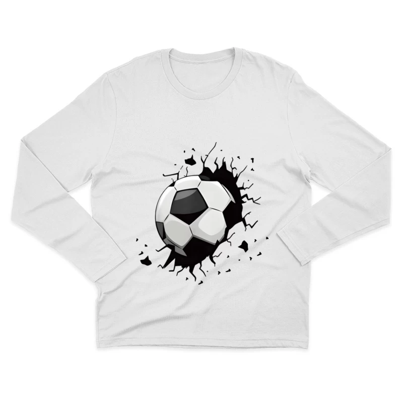 Fußball zerbricht die Wand Herren Langarm T-Shirt
