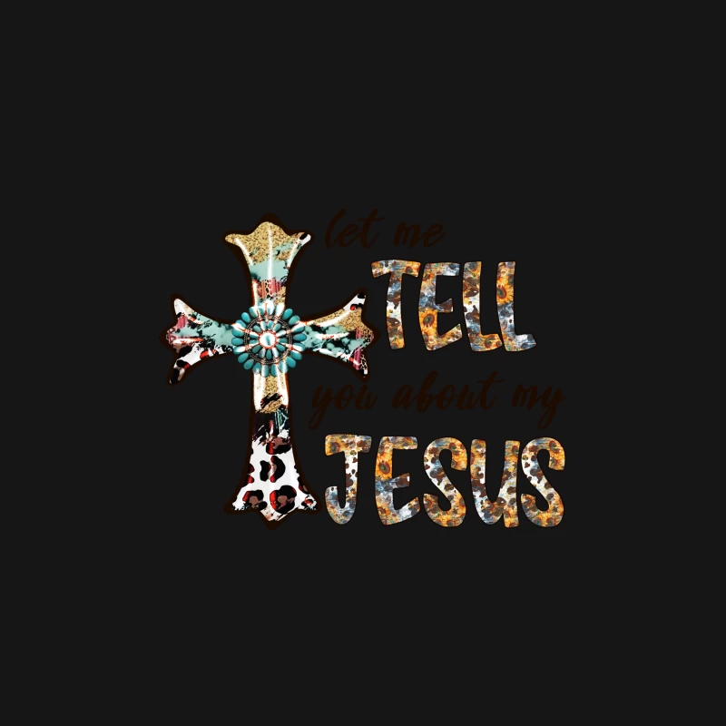 Künstlerisches Kreuzdesign mit Jesus-Botschaft Herren T-Shirt