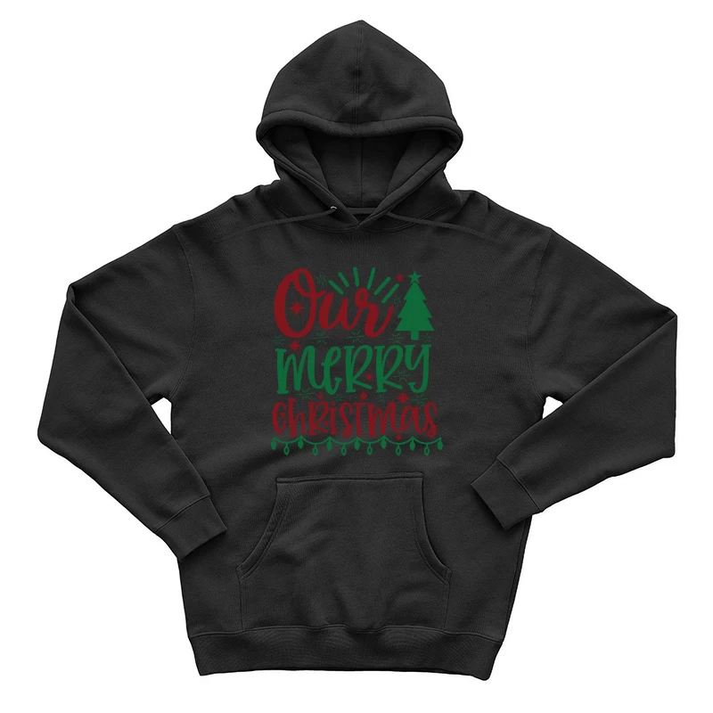 Design de Noël Joyeux avec Arbre et Étoiles Homme Sweat à capuche