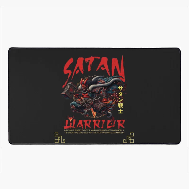 Satan Warrior - Dark Japanese Demon Samurai Art Desk Mat