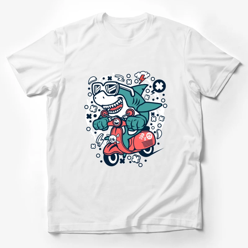 Requin cool sur scooter Homme T-Shirt