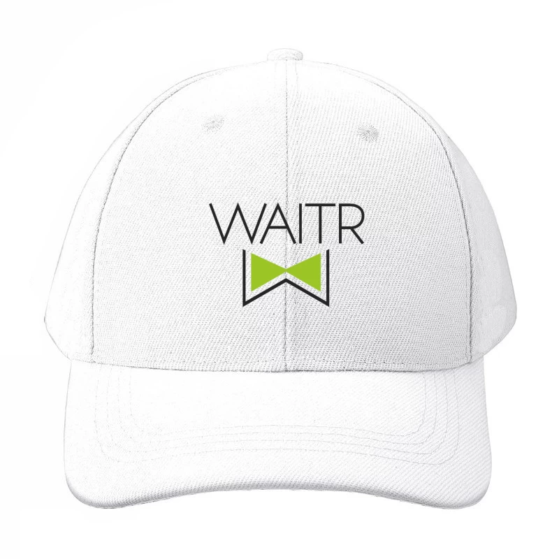 Waitr Food Delivery Service Logo with Green Bowtie Design Baseball Cap