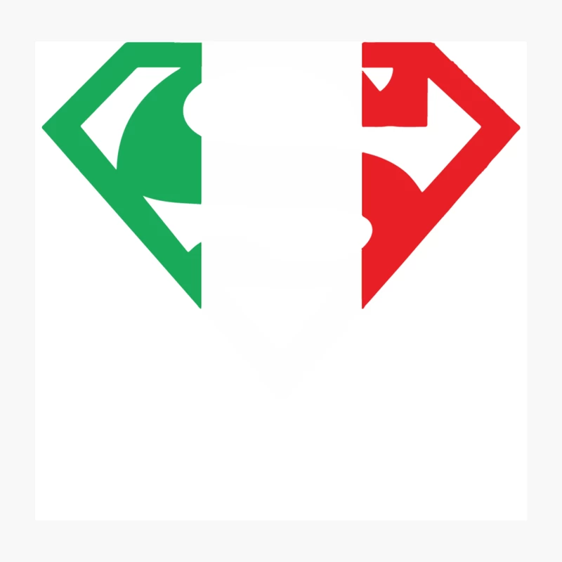 Geometric Abstract Logo in Italian Flag Colors Throw Pillow