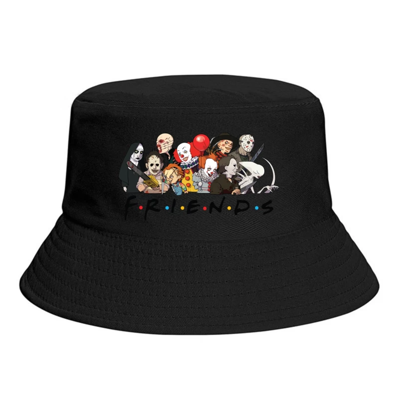 Horror Characters Parodying Friends Bucket Hat