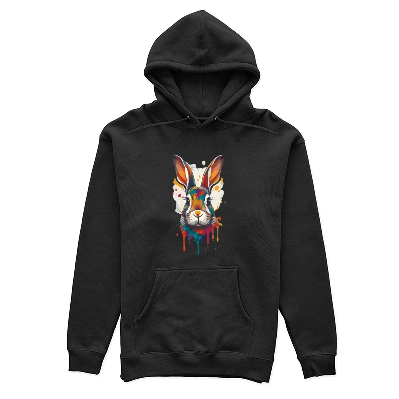 Bunte Kaninchenkunst mit Aquarelleffekten Damen Pullover Hoodie