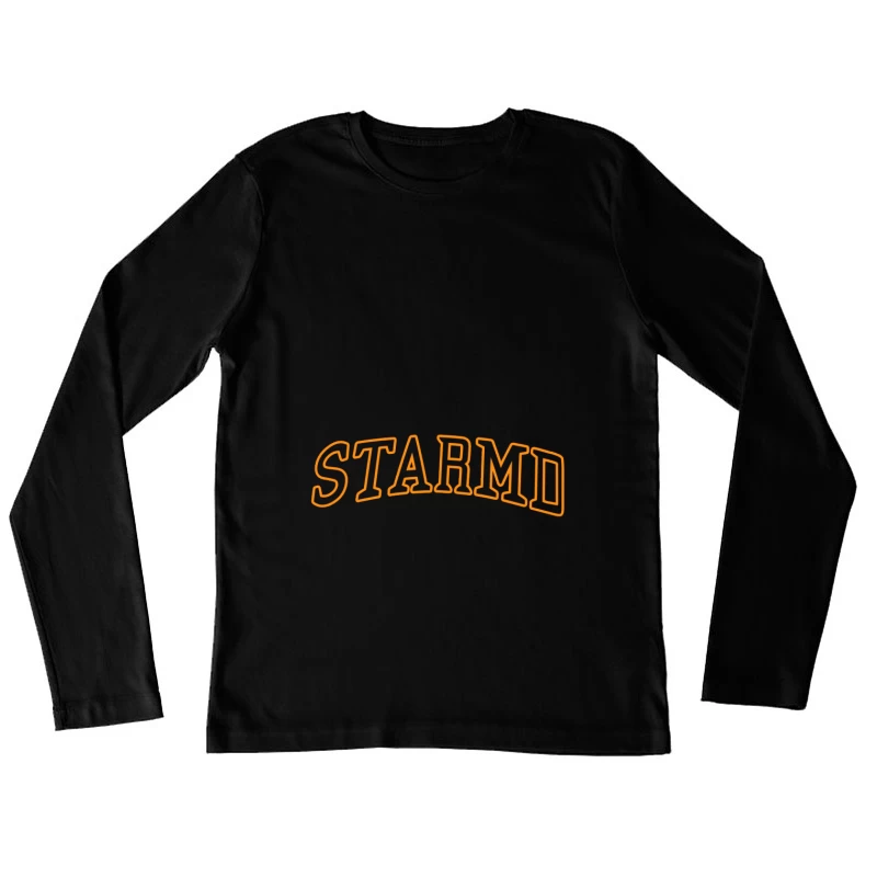 STARMED Orange Schriftzug Damen Langarm T-Shirt