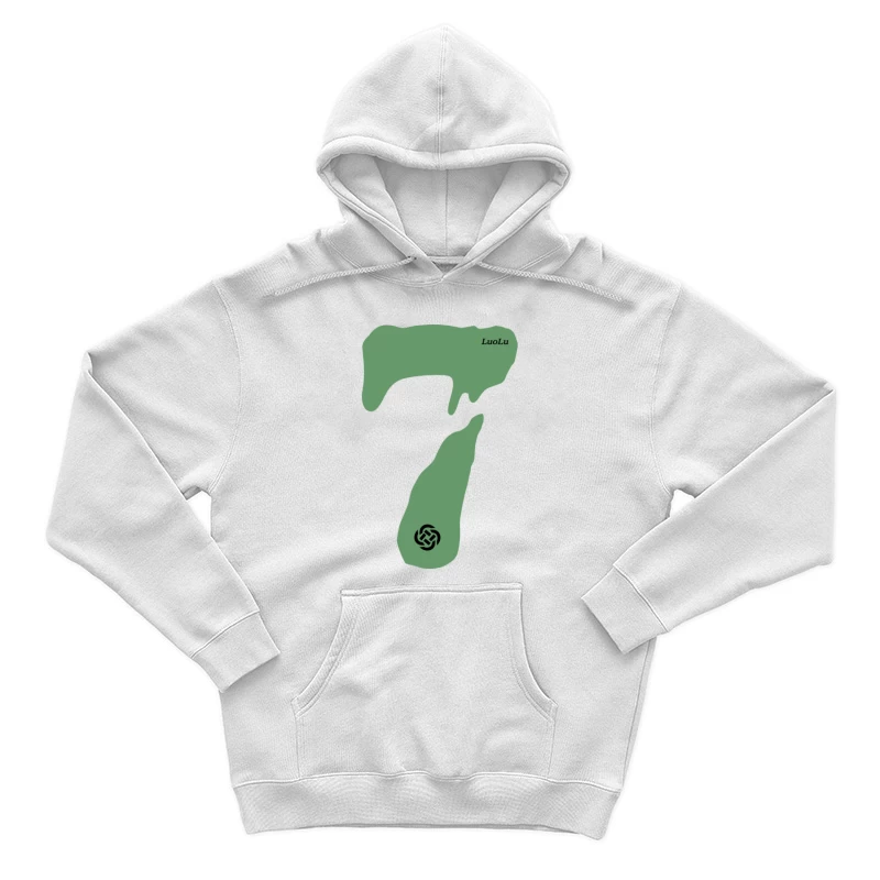 Grüne Zahl Sieben Design Herren Pullover Hoodie