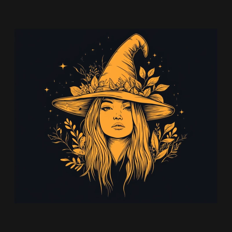 Mystical Witch Illustration for Halloween Mouse Pad