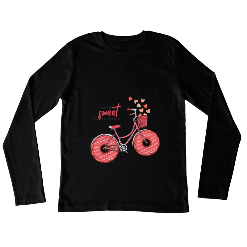 Süßes Abenteuer mit Fahrrad und Donuts Damen Langarm T-Shirt