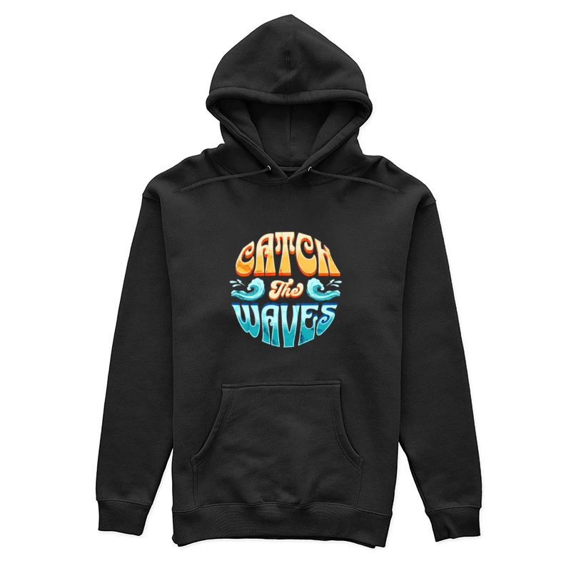 Attrape les Vagues - Surf, Rétro, Design Graphique Femme Sweat à capuche