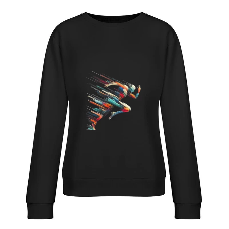 Dynamic Colorful Runner Female Pullover Sweatshirt