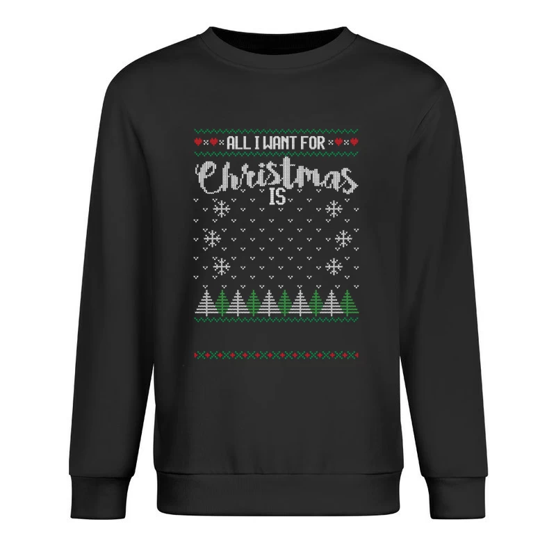 Design de Noël avec sapins et flocons Homme Sweat-shirt à enfiler