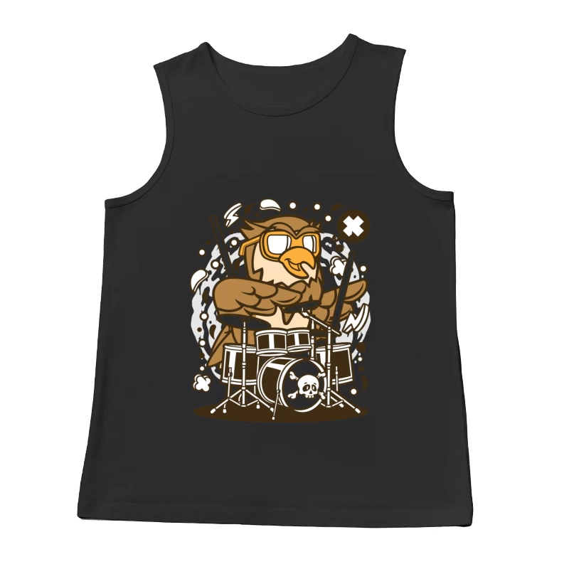 Hibou batteur rockeur Homme Débardeur