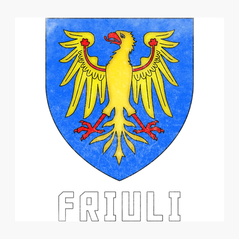 Friuli Venezia Giulia  Coat of Arms  Vintage Style Throw Pillow