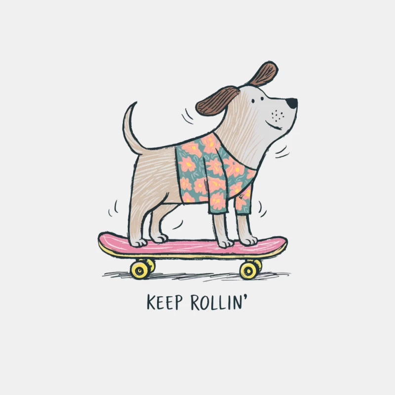 Skateboarding Dog: Keep Rollin' Cartoon Male Tank Top