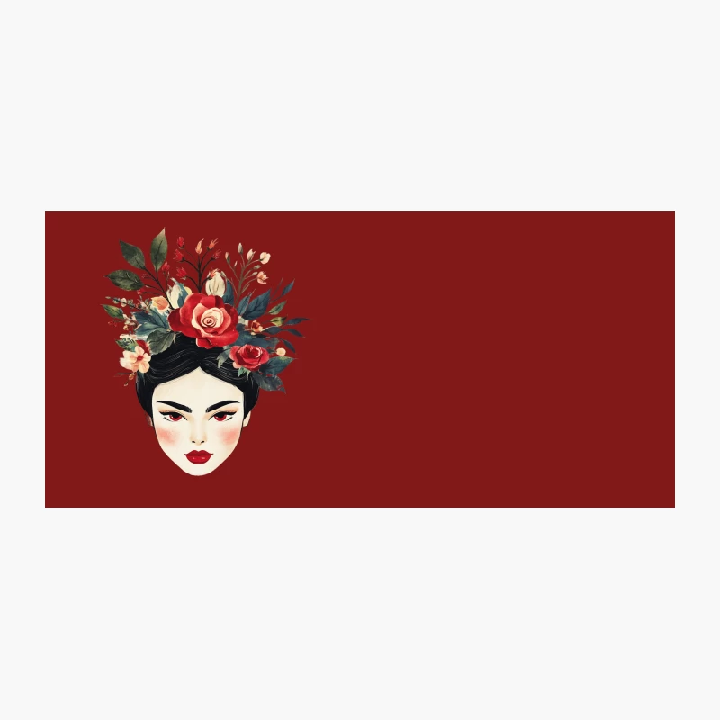 Artistic Floral Portrait: Woman with Rose Headdress Coffee Mug