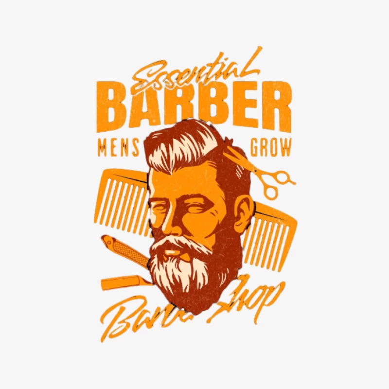 Design de salon de coiffure avec barbe et peigne Femme Manches Longues T-Shirt