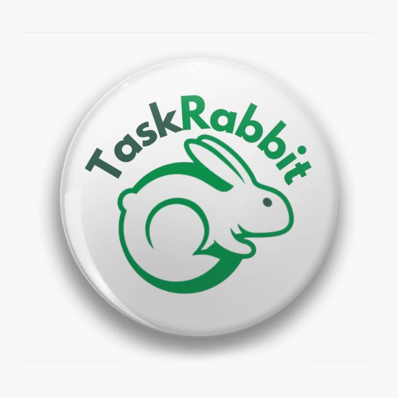 TaskRabbit Green Circular Rabbit Logo Design Pin