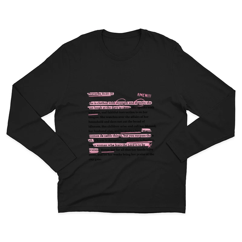 Versets bibliques inspirants sur les femmes fortes Homme Manches Longues T-Shirt