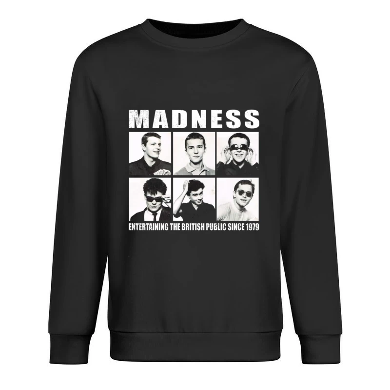 Vintage Portrait Collection of British Ska Band Madness - Since 1979 Male Pullover Sweatshirt