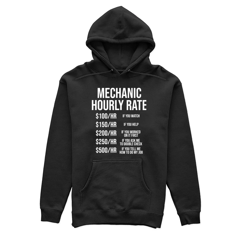 Mechanic's Humorous Progressive Hourly Rate Chart Female Pullover Hoodie