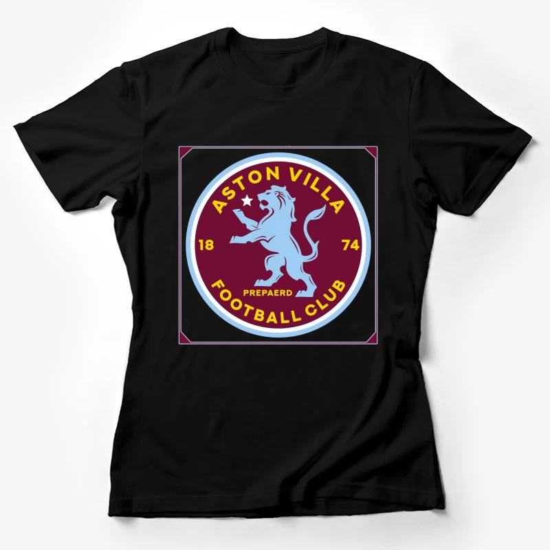 Aston Villa Football Club Historic Crest with Rampant Lion Female T-Shirt