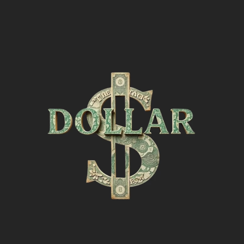 Creative Dollar Sign Typography Made from US Currency Male Pullover Sweatshirt