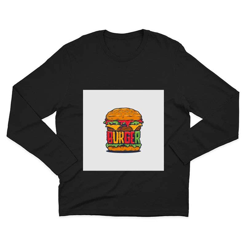 Illustration de burger coloré Homme Manches Longues T-Shirt