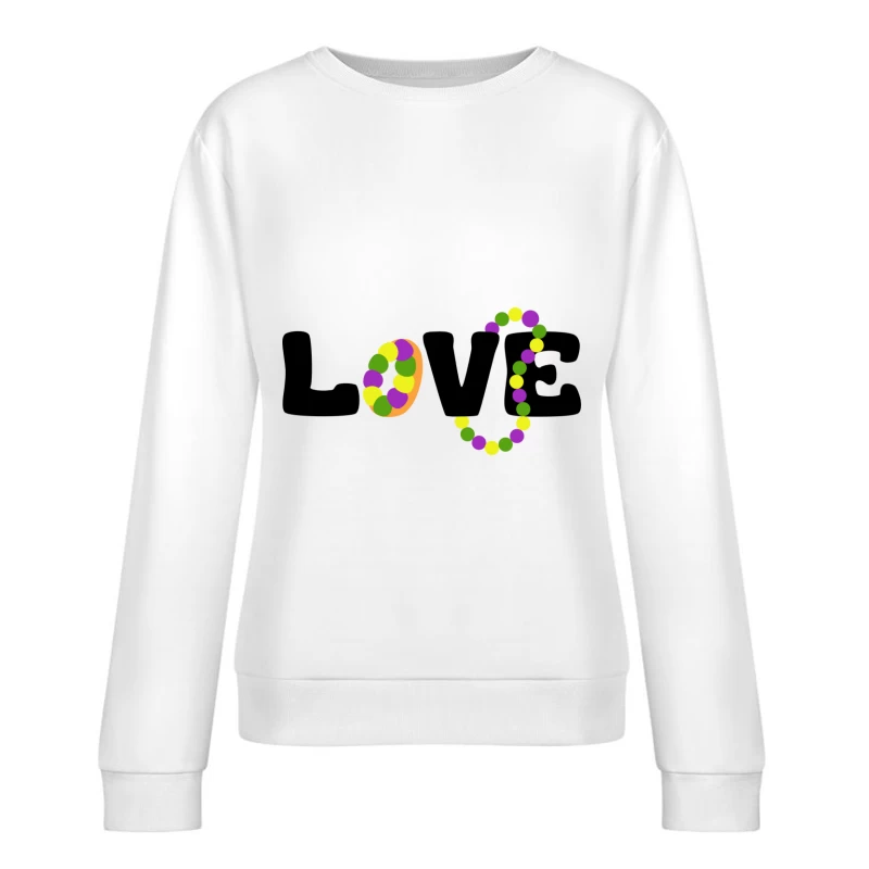 Motif d'amour coloré pour Mardi Gras Femme Sweat-shirt à enfiler