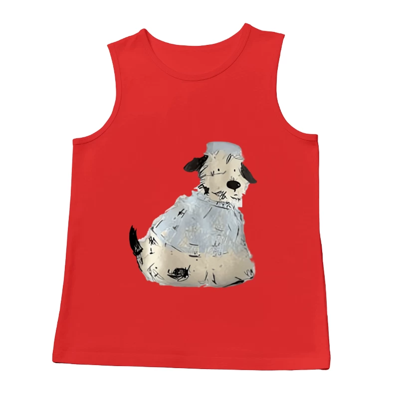 Niedlicher Cartoon-Hund mit Hemd Herren Tanktops