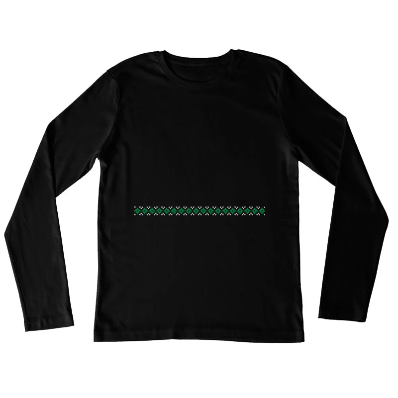 Motif géométrique en vert et blanc Femme Manches Longues T-Shirt