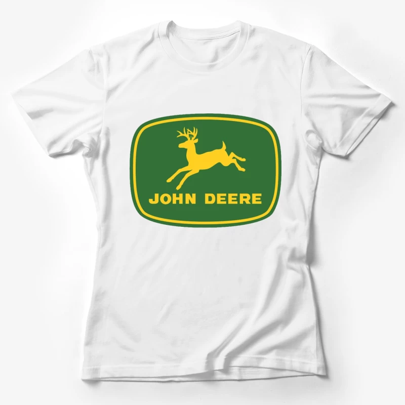 John Deere Classic Green and Yellow Logo with Leaping Deer Female T-Shirt