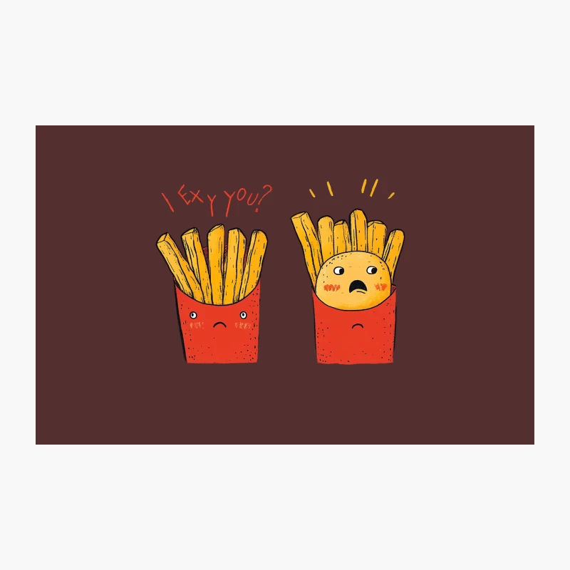 Humorous Cartoon of Anthropomorphic French Fries Making a Pun Travel Mug