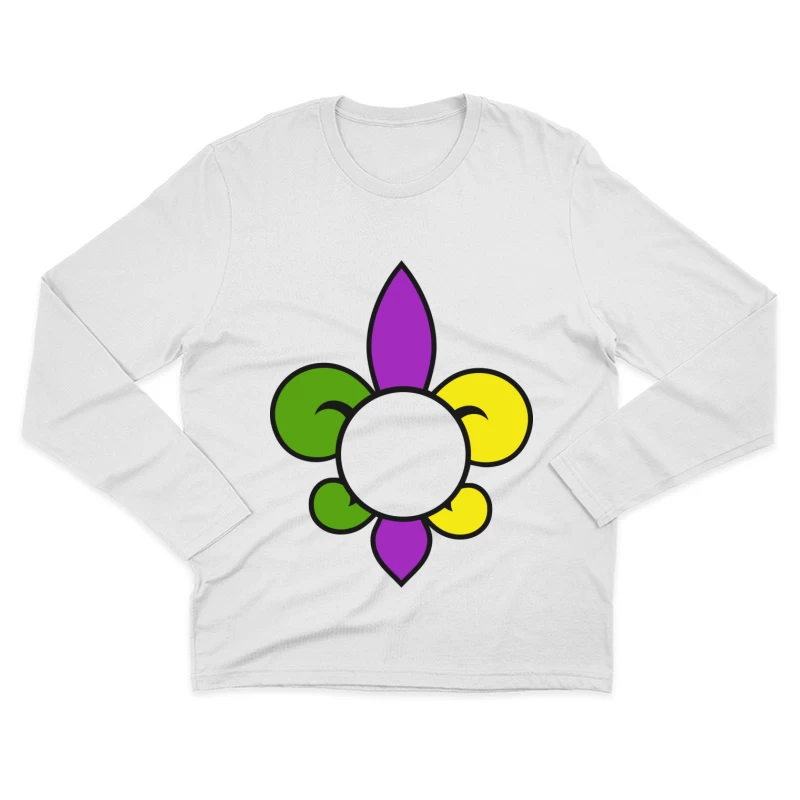 Fleur de lis multicolore Homme Manches Longues T-Shirt