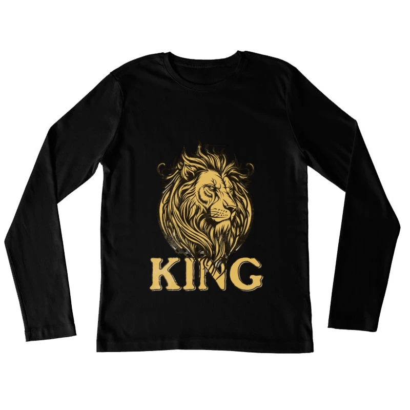 Majestätisches Löwendesign Damen Langarm T-Shirt