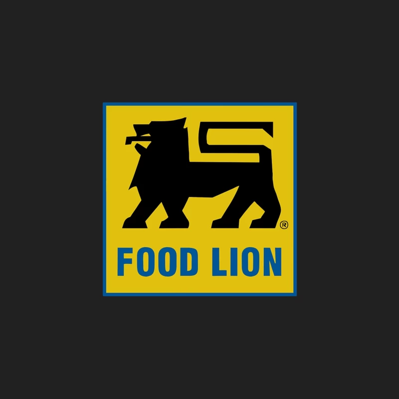 Food Lion Supermarket Chain Logo with Black Lion on Yellow Background Bucket Hat